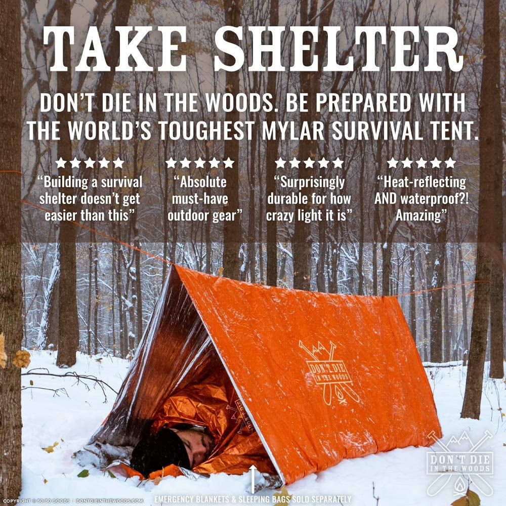 - Emergency Tent - Made with Extra-Thick Space Blanket Thermal Mylar - Survival Shelter Tube Tent - One of the 10 Essentials for Hiking, Camping, First Aid Kits