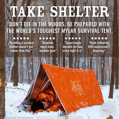 - Emergency Tent - Made with Extra-Thick Space Blanket Thermal Mylar - Survival Shelter Tube Tent - One of the 10 Essentials for Hiking, Camping, First Aid Kits